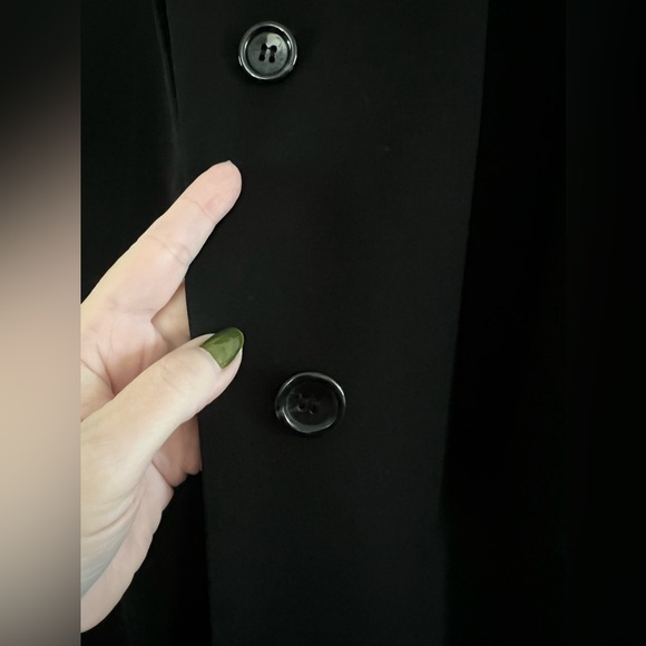 Gallery-Black, Single Breasted Button Down Water Repellent Maxi Trench Coat. - Picture 7 of 14